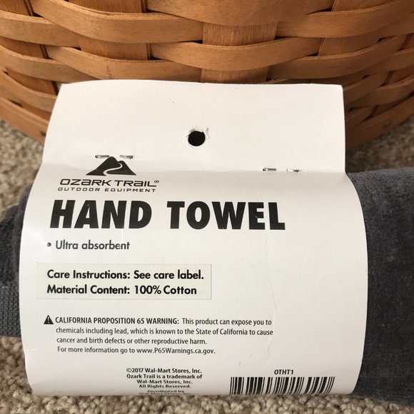 NWT Ozark Trail Gray Velour Fishing Hand Towel - Picture 3 of 4